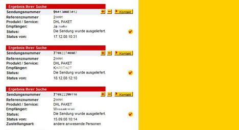 Datenpanne bei DHL Empfängerlisten einsehbar