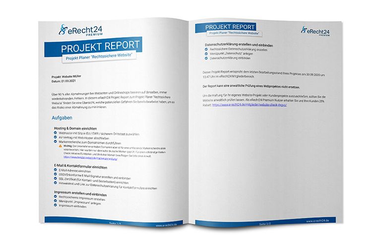 eRecht24 Premium Projekt Report