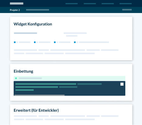 Schritt 1: Einbetten – Widget Configuration
