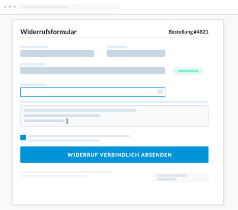 Schritt 2: Kunde klickt – Widerrufsformular